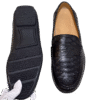 python snake leather loafers