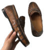 Handpainted Crocodile Leather Loafers