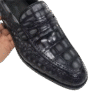 Midnight Black Crocodile Penny Loafers