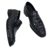 Midnight Black Crocodile Penny Loafers