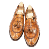 crocodile belly skin tassel loafers