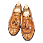 crocodile belly skin tassel loafers