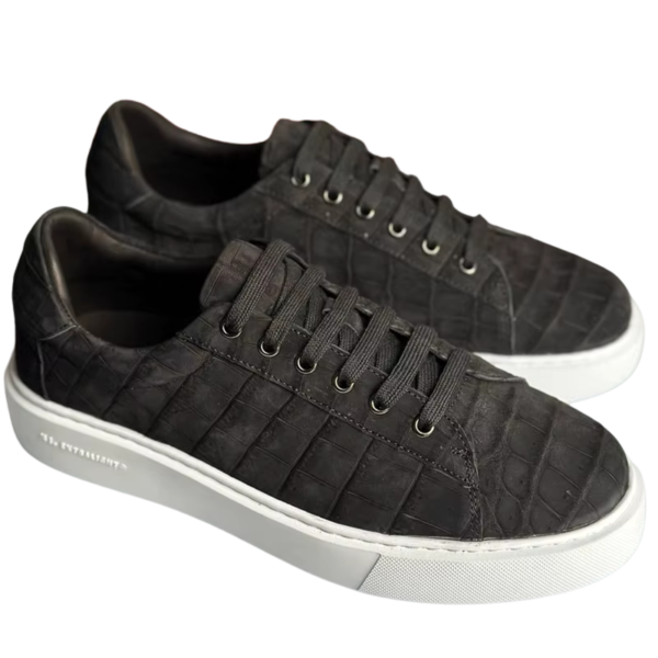 crocodile skin suede sneakers
