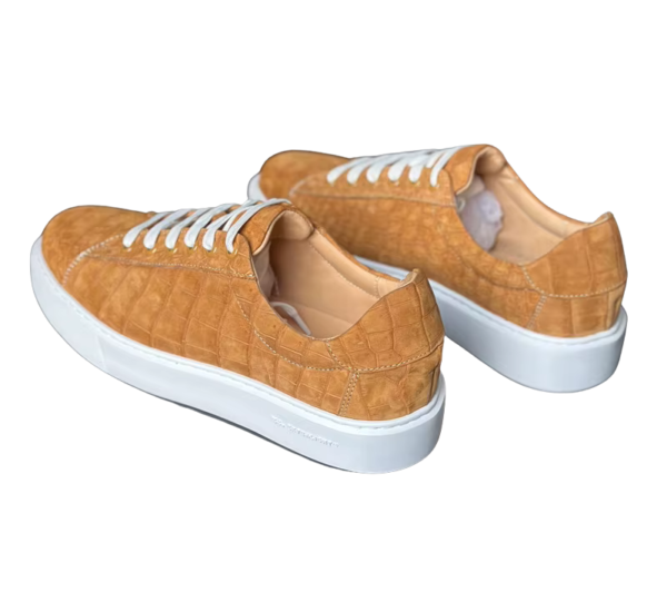 crocodile skin suede sneakers