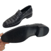 Midnight Black Crocodile Penny Loafers