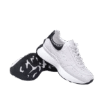 White crocodile skin sneakers-alt4