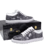silver crocodile skin sneakers