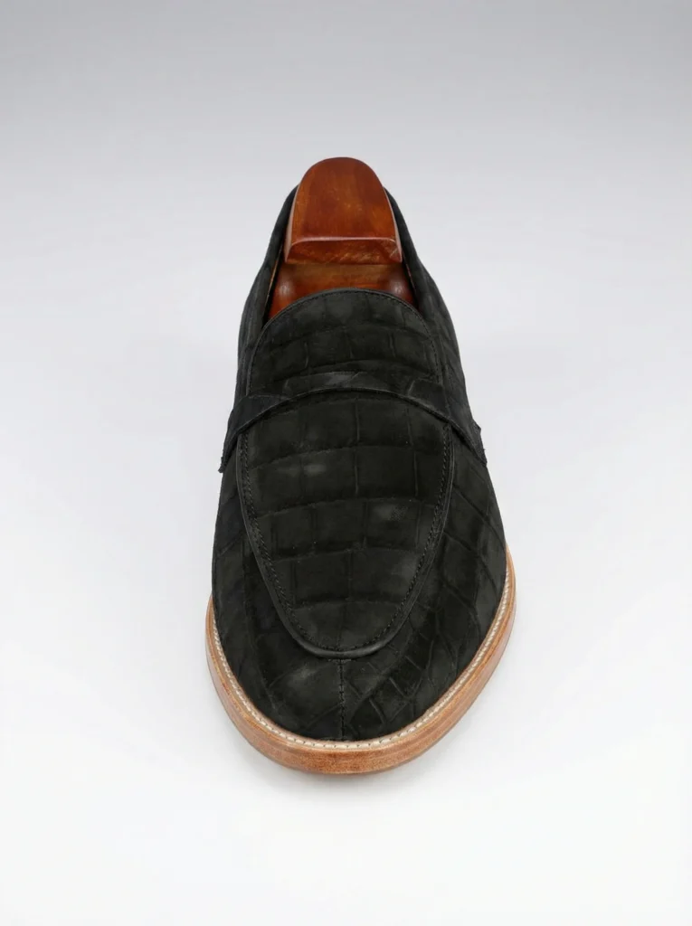 Alligator Skin Suede Loafers