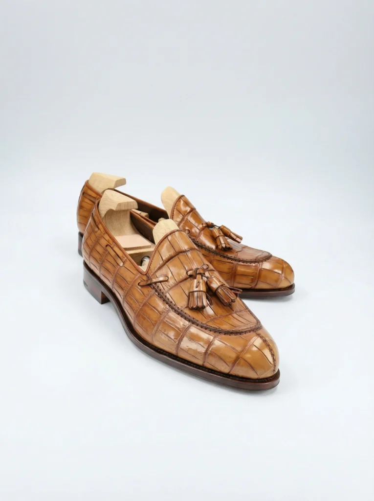 Alligator Belly Skin Tassel Loafers