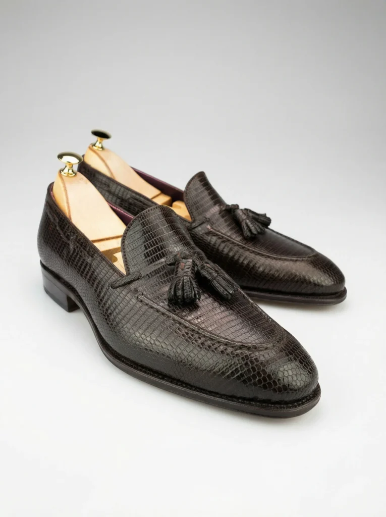 Lizard Skin Tassel Loafers