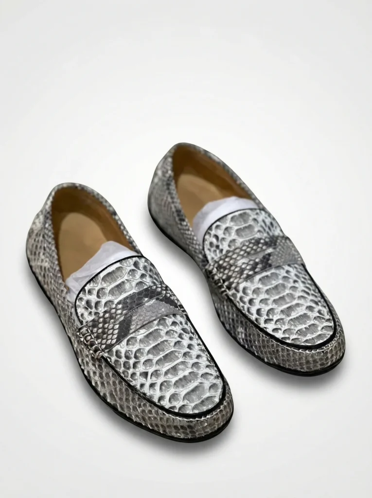 Python Snake Leather Loafers