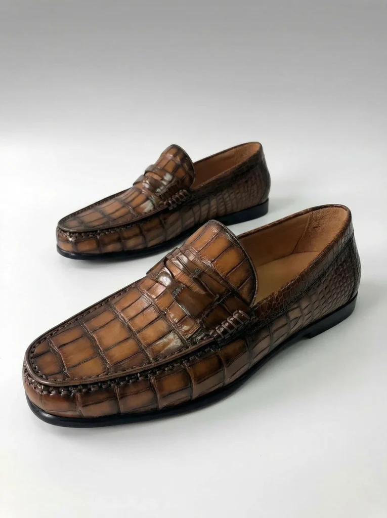 Hand-painted Alligator Loafers