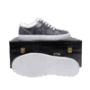 silver crocodile skin sneakers