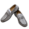 python snake leather loafers