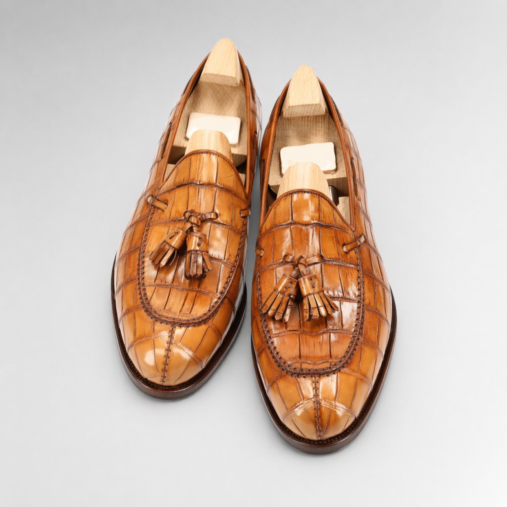 Alligator Leather Tassel Loafers
