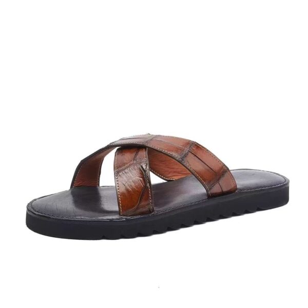 crocodile skin sandals