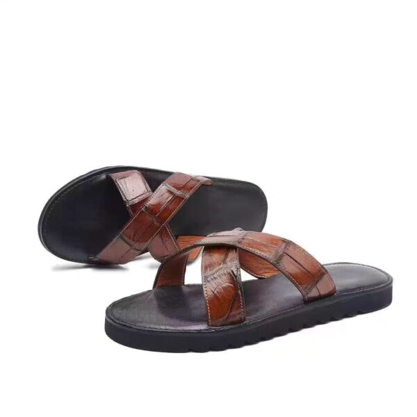 crocodile skin sandals
