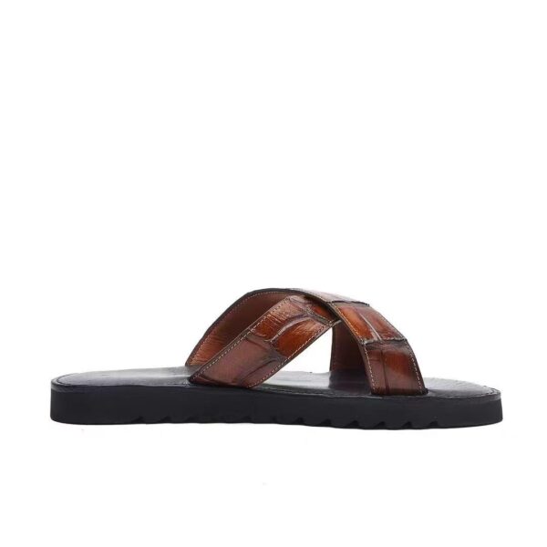 crocodile skin sandals