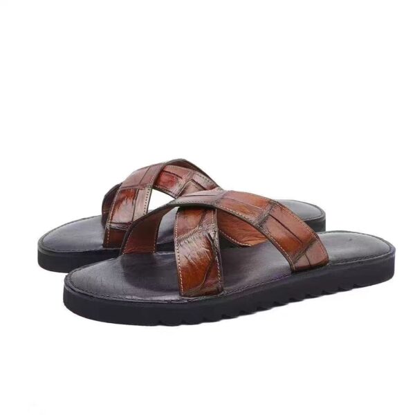 crocodile skin sandals