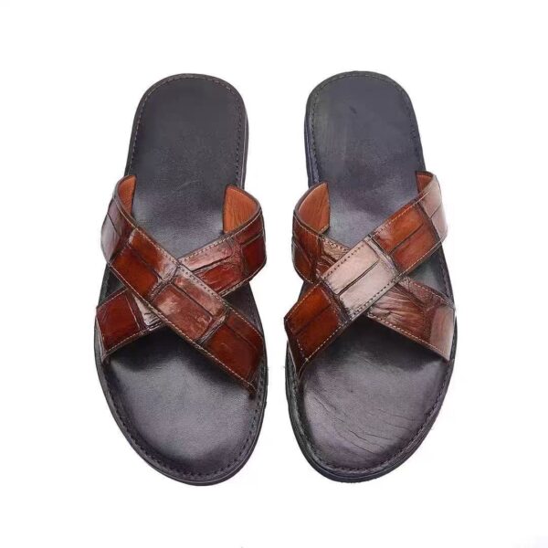 crocodile skin sandals