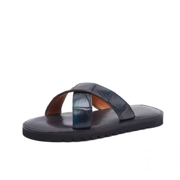 crocodile skin sandals