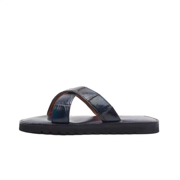 crocodile skin sandals