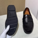 Perforated Crocodile Skin Loafers