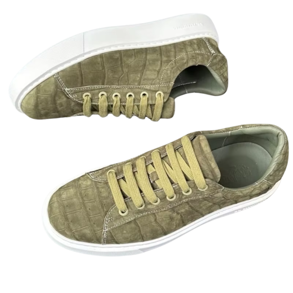 crocodile skin suede sneakers