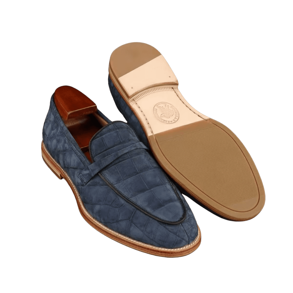 crocodile skin suede loafers=alt2