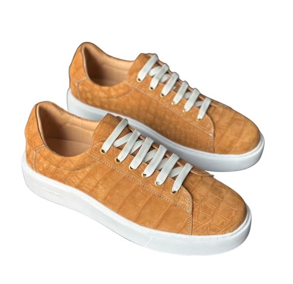 crocodile skin suede sneakers