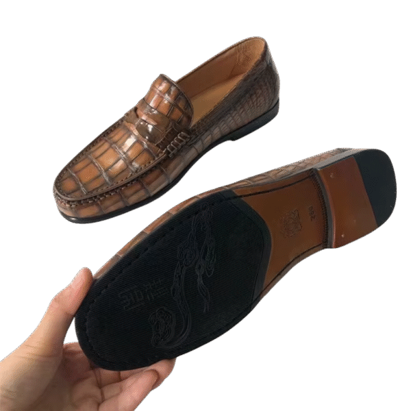 Handpainted Crocodile Leather Loafers