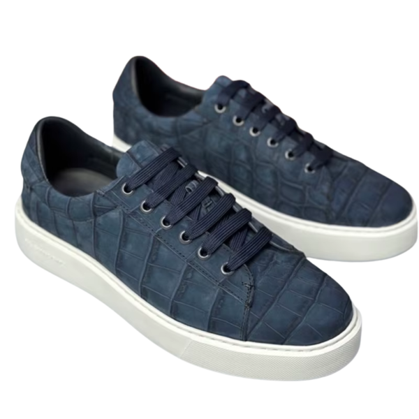crocodile skin suede sneakers