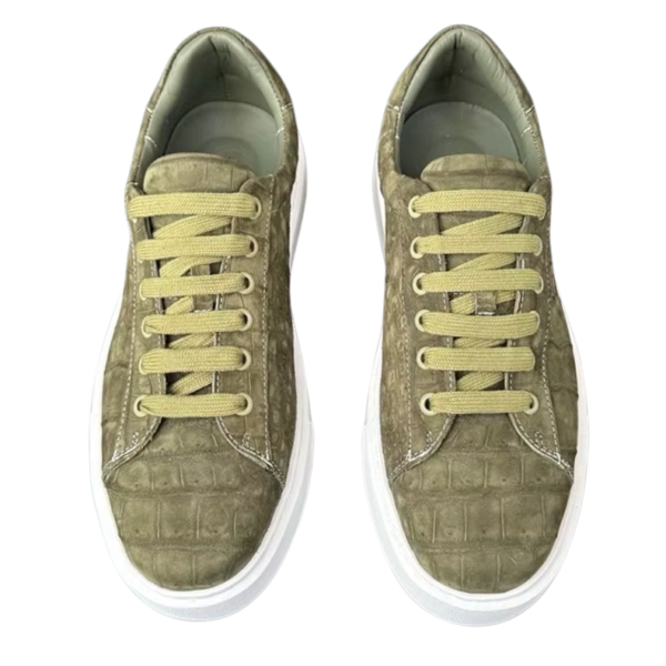 crocodile skin suede sneakers