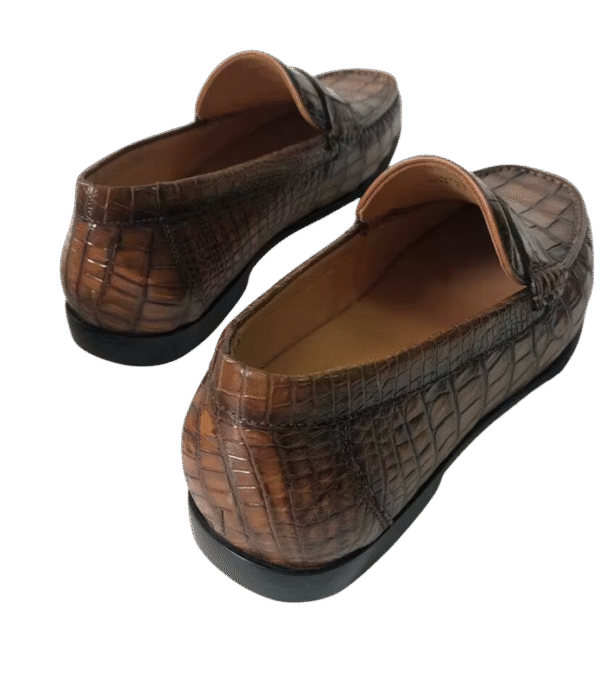 Handpainted Crocodile Leather Loafers