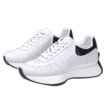 White crocodile skin sneakers