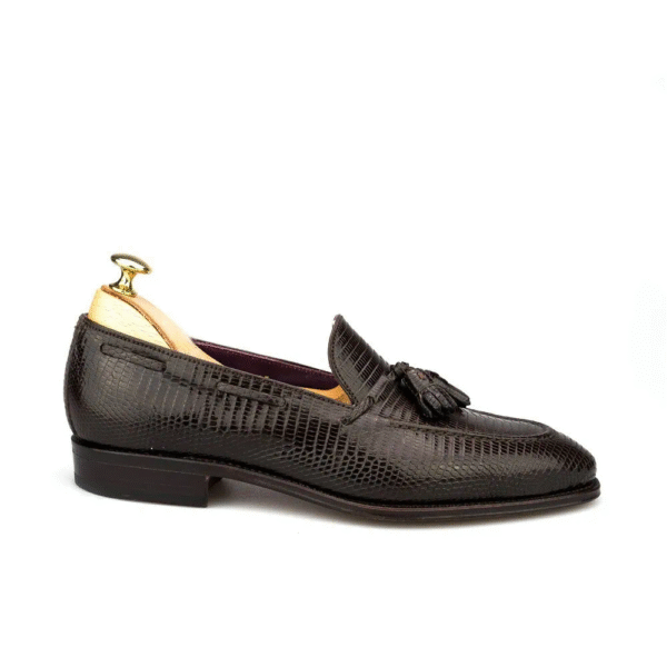 Lizard Skin Tassel Loafers