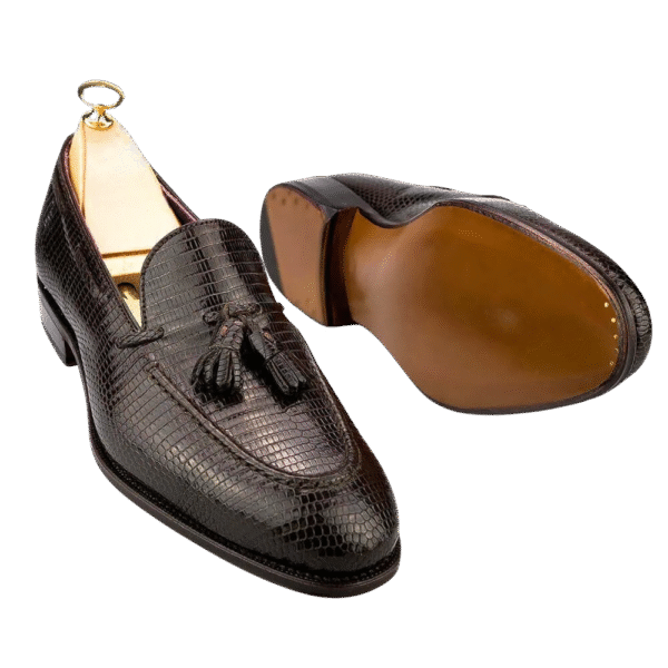 Lizard Skin Tassel Loafers
