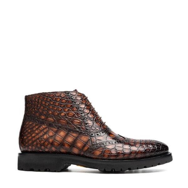 Brown Crocodile Brogue Boots