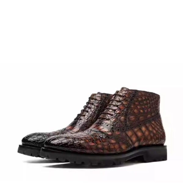 Brown Crocodile Brogue Boots