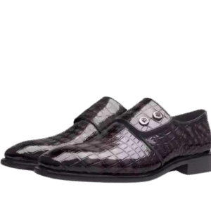 Crocodile Double Button Oxford Shoes