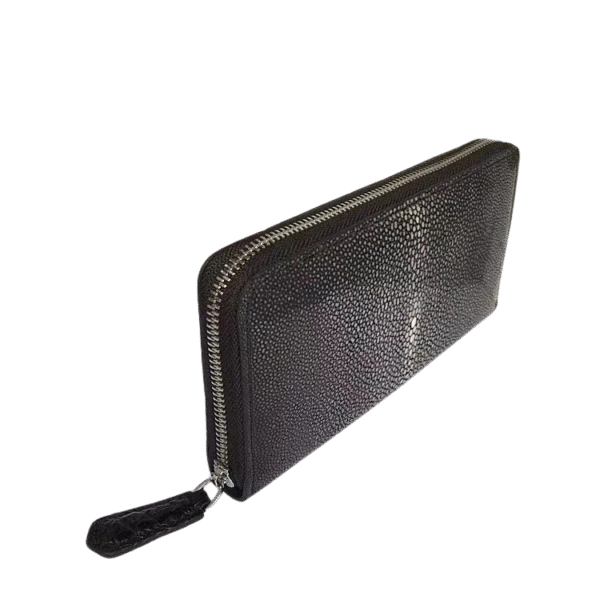 Genuine Stingray Leather Zipper Wallet
