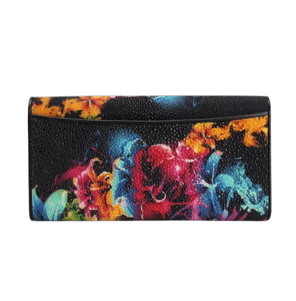 Floral Stingray Leather Wallet