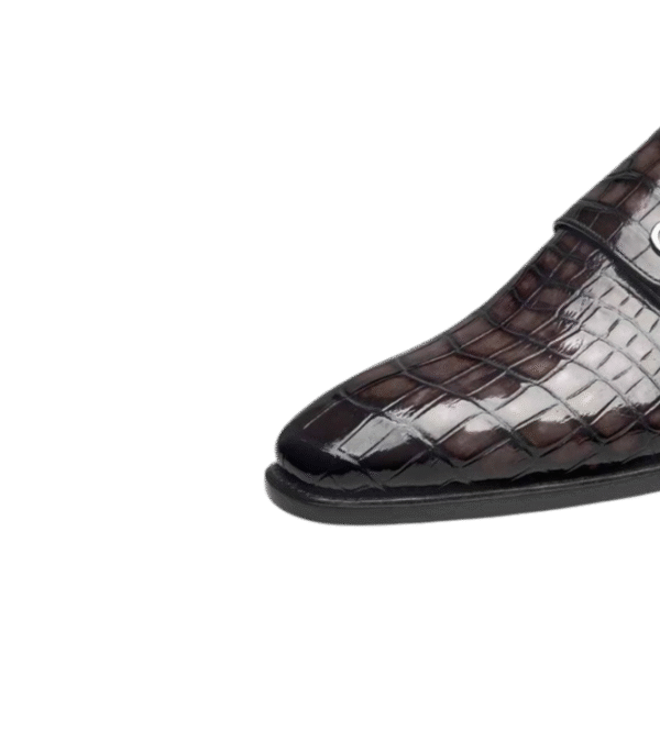 Crocodile Double Button Oxford Shoes