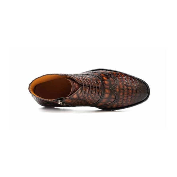 Brown Crocodile Brogue Boots