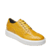 Gold Crocodile Leather Sneakers