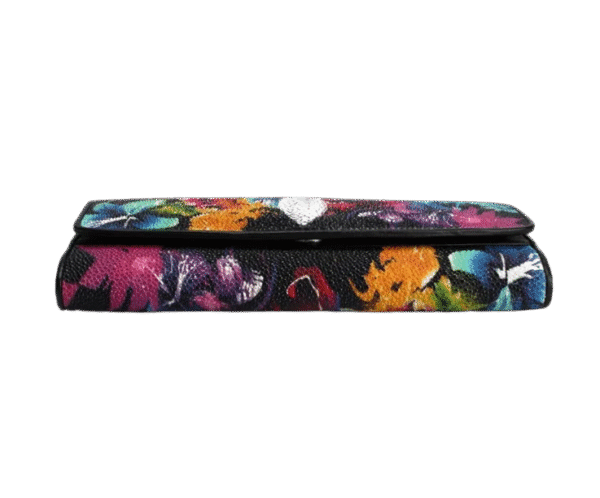 Floral Stingray Leather Wallet