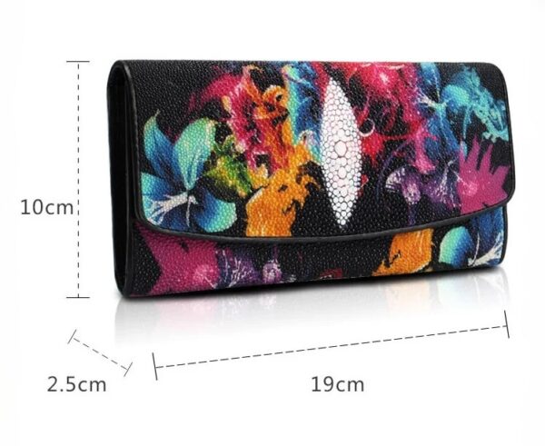 Floral Stingray Leather Wallet