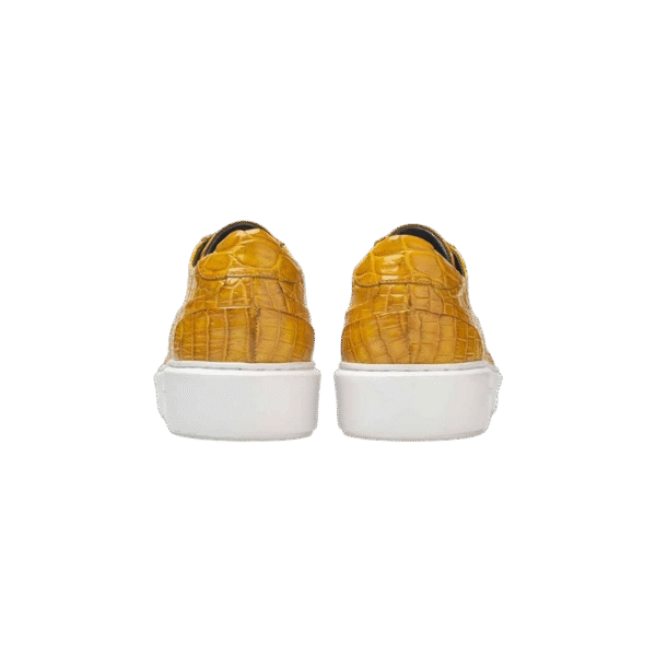 Gold Crocodile Leather Sneakers