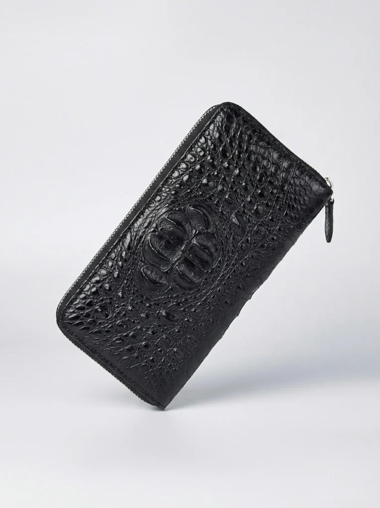 Genuine Crocodile Leather Zipper Wallet