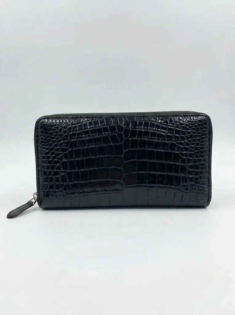 Alligator Leather Wallet with Zipper